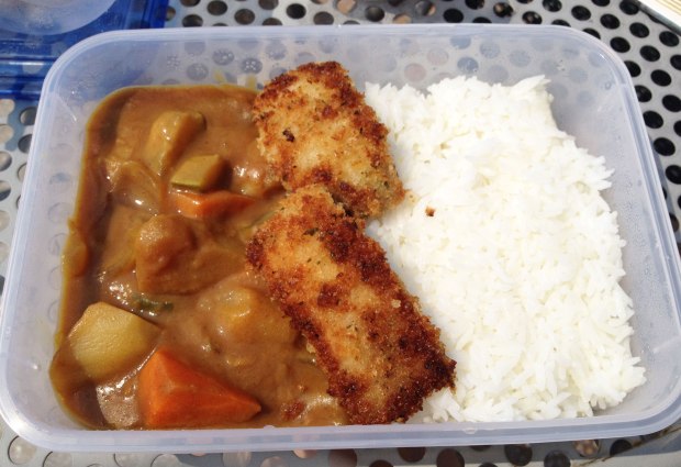 Japanese Curry with Pork Cutlets Bento Lunch